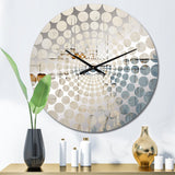 Abstract Blue Beige Road Collage - Abstract Metal Wall Clock