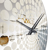 Abstract Blue Beige Road Collage - Abstract Metal Wall Clock