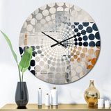 Abstract Blue Beige Road Collage I - Abstract Metal Wall Clock