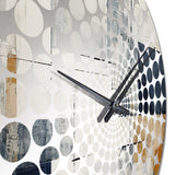 Abstract Blue Beige Road Collage I - Abstract Metal Wall Clock