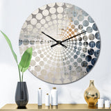 Abstract Blue Beige Road Collage II - Abstract Metal Wall Clock