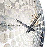 Abstract Blue Beige Road Collage II - Abstract Metal Wall Clock