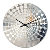 Abstract Blue Beige Road Collage II - Abstract Metal Wall Clock
