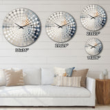 Abstract Blue Beige Road Collage II - Abstract Metal Wall Clock