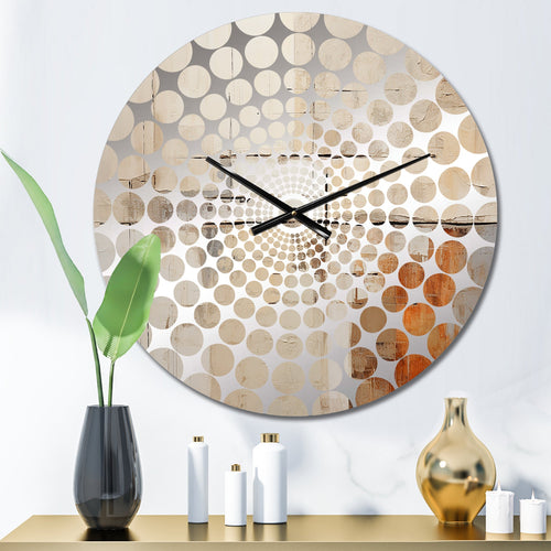 Abstract Beige Brown Road Collage - Abstract Metal Wall Clock