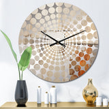 Abstract Beige Brown Road Collage - Abstract Metal Wall Clock