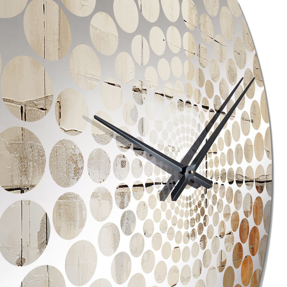 Abstract Beige Brown Road Collage - Abstract Metal Wall Clock