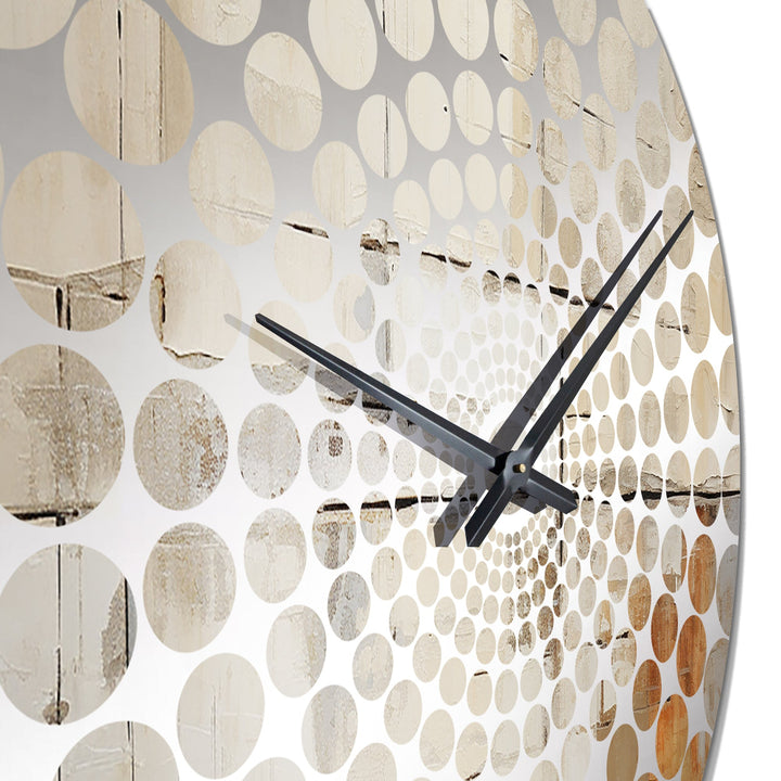Abstract Beige Brown Road Collage - Abstract Metal Wall Clock