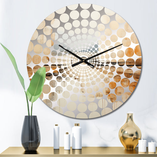 Abstract Beige Brown Road Collage I - Abstract Metal Wall Clock