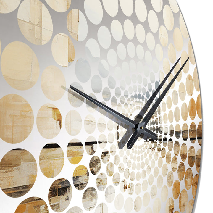 Abstract Beige Brown Road Collage I - Abstract Metal Wall Clock