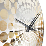Abstract Beige Brown Road Collage I - Abstract Metal Wall Clock