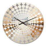 Abstract Beige Brown Road Collage I - Abstract Metal Wall Clock