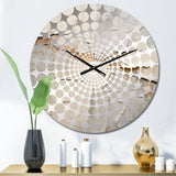 Abstract Beige Brown Road Collage II - Abstract Metal Wall Clock
