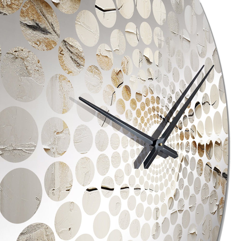 Abstract Beige Brown Road Collage II - Abstract Metal Wall Clock