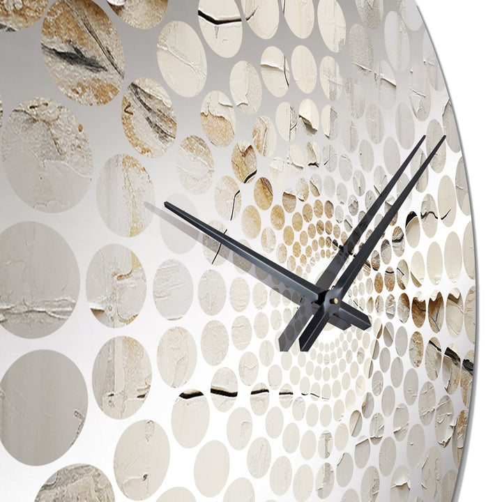 Abstract Beige Brown Road Collage II - Abstract Metal Wall Clock