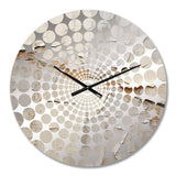 Abstract Beige Brown Road Collage II - Abstract Metal Wall Clock