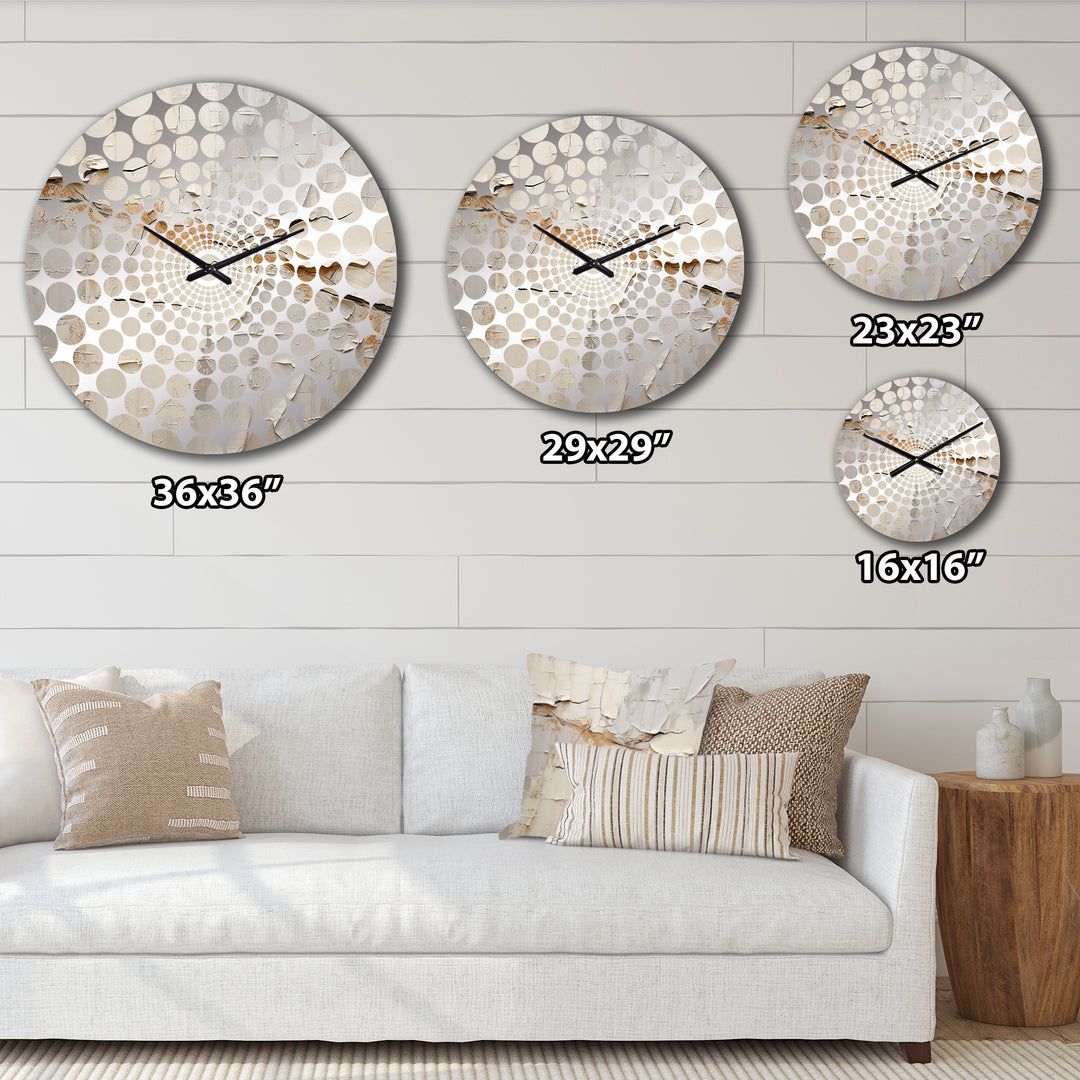 Abstract Beige Brown Road Collage II - Abstract Metal Wall Clock