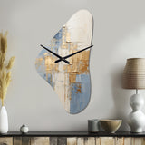 Beige And Gold Minimalism Scandinavian II - Asymmetric Metal Wall Clock
