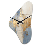 Beige And Gold Minimalism Scandinavian II - Asymmetric Metal Wall Clock