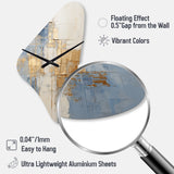 Beige And Gold Minimalism Scandinavian II - Asymmetric Metal Wall Clock