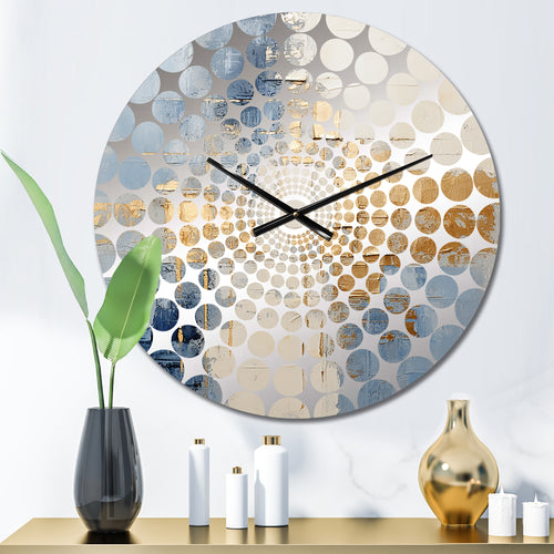 Beige And Gold Minimalism Scandinavian II - Landscapes Metal Wall Clock