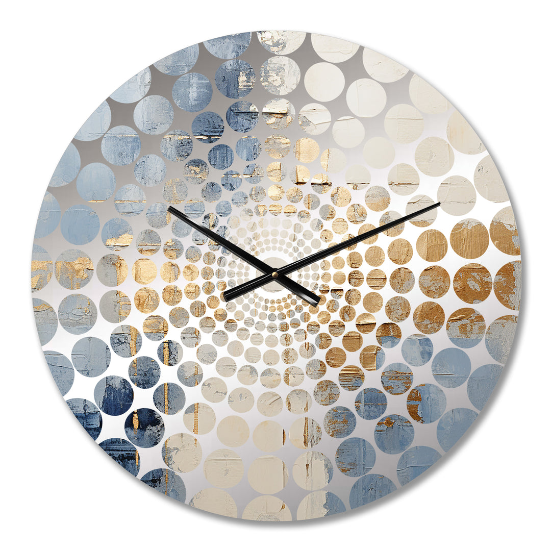 Beige And Gold Minimalism Scandinavian II - Landscapes Metal Wall Clock