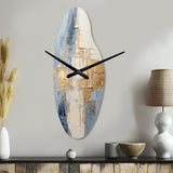 Beige And Gold Minimalism Scandinavian II - Asymmetric Metal Wall Clock