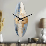 Beige And Gold Minimalism Scandinavian II - Asymmetric Metal Wall Clock