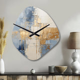 Beige And Gold Minimalism Scandinavian II - Asymmetric Metal Wall Clock