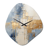 Beige And Gold Minimalism Scandinavian II - Asymmetric Metal Wall Clock