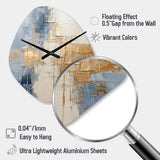 Beige And Gold Minimalism Scandinavian II - Asymmetric Metal Wall Clock