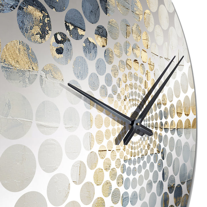 Blue And Gold Minimalism Scandinavian - Landscapes Metal Wall Clock