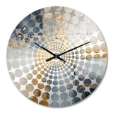 Blue And Gold Minimalism Scandinavian - Landscapes Metal Wall Clock