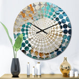 Coastal Mosaic Seacreatures - Animals Metal Wall Clock