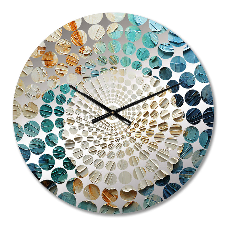 Coastal Mosaic Seacreatures - Animals Metal Wall Clock