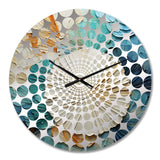 Coastal Mosaic Seacreatures - Animals Metal Wall Clock