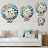 Coastal Mosaic Seacreatures - Animals Metal Wall Clock