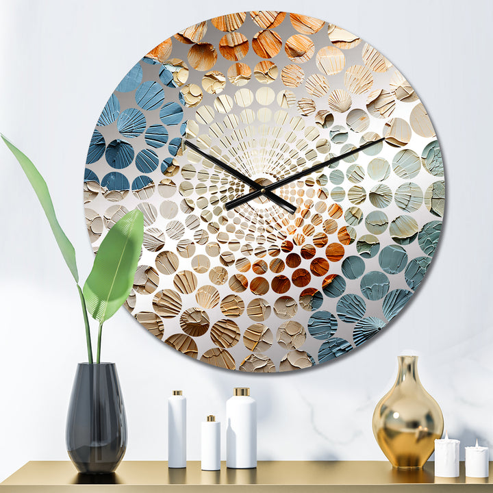 Coastal Mosaic Seacreatures I - Animals Metal Wall Clock