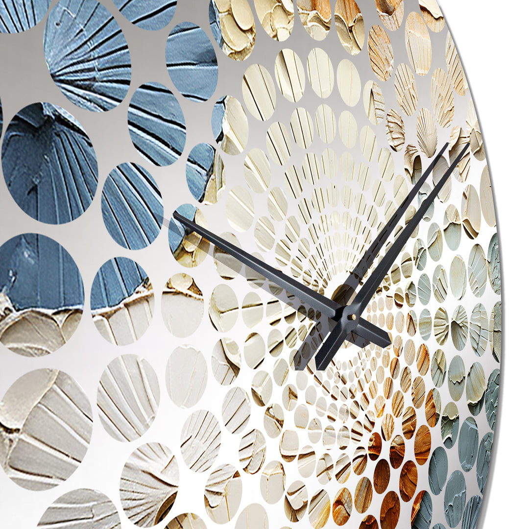 Coastal Mosaic Seacreatures I - Animals Metal Wall Clock