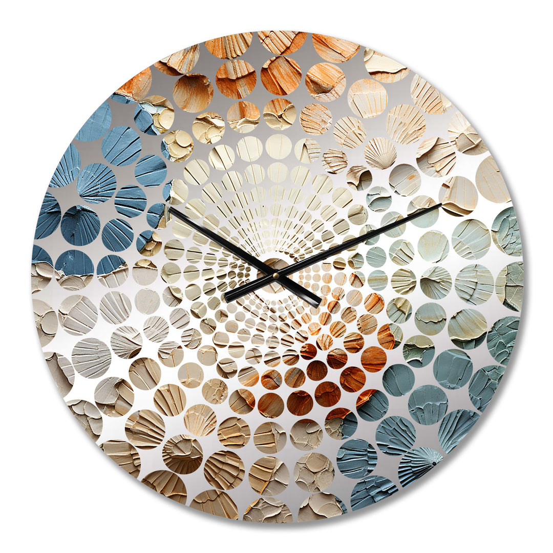 Coastal Mosaic Seacreatures I - Animals Metal Wall Clock