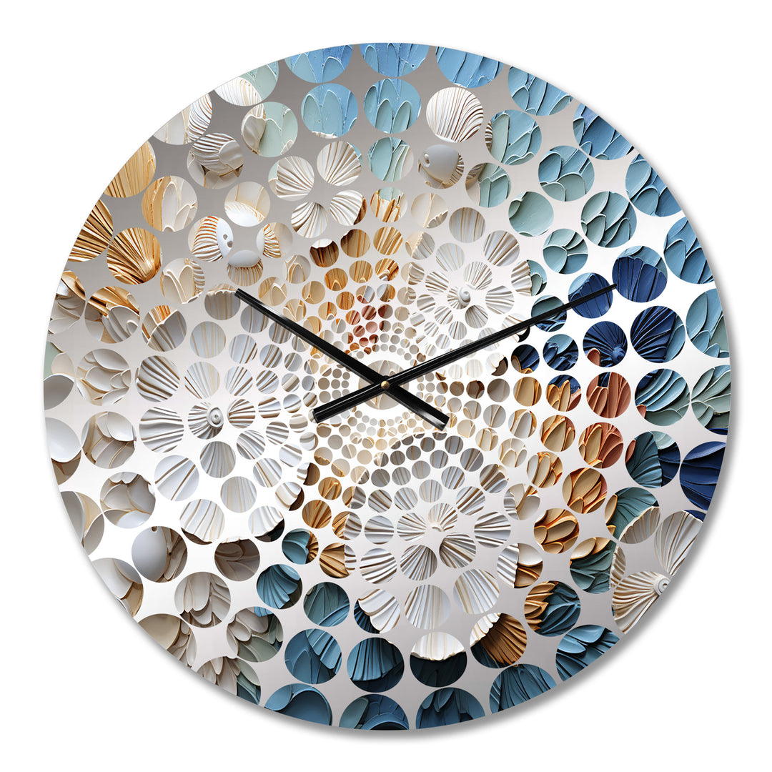 Coastal Seashell Tranquility I - Animals Metal Wall Clock