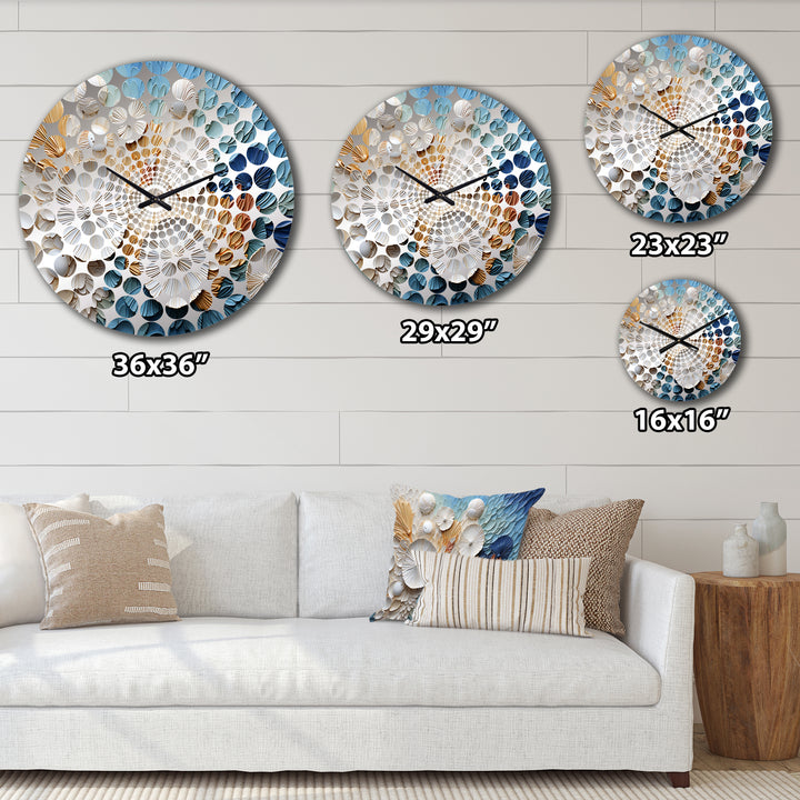Coastal Seashell Tranquility I - Animals Metal Wall Clock