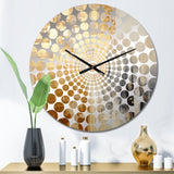 Golden Grid Skyscraper Skyline I - Architecture Metal Wall Clock