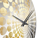 Golden Grid Skyscraper Skyline I - Architecture Metal Wall Clock