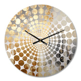 Golden Grid Skyscraper Skyline I - Architecture Metal Wall Clock