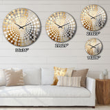 Golden Grid Skyscraper Skyline I - Architecture Metal Wall Clock