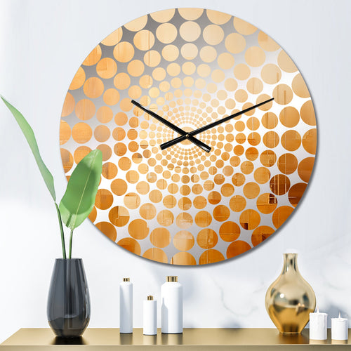 Khaki Peach Skyscrapers City I - Architecture Metal Wall Clock