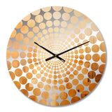 Khaki Peach Skyscrapers City I - Architecture Metal Wall Clock