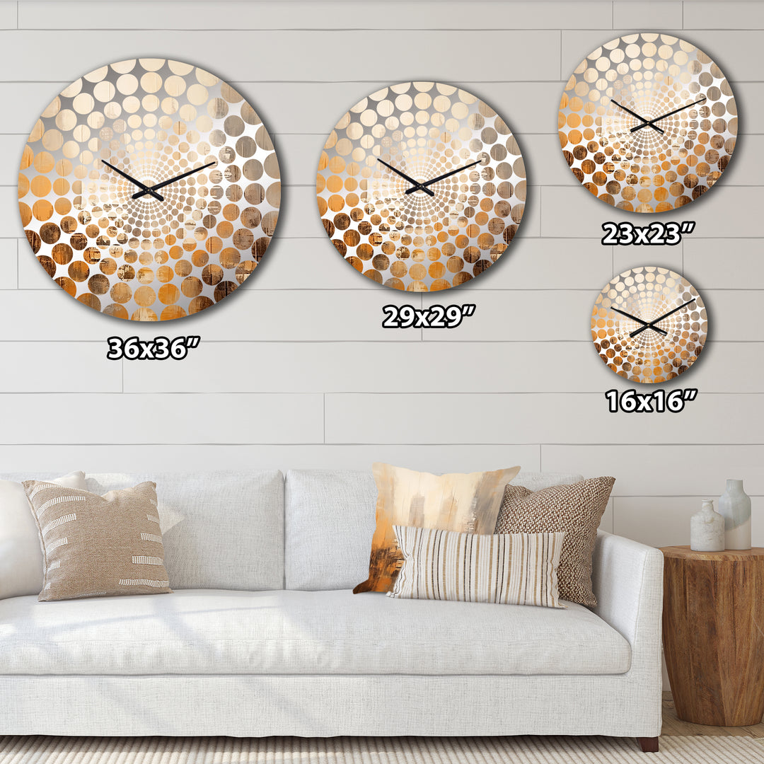 Khaki Peach Skyscrapers City II - Architecture Metal Wall Clock