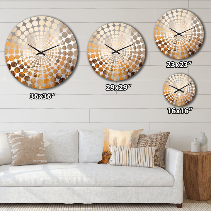 Khaki Peach Skyscrapers City II - Architecture Metal Wall Clock